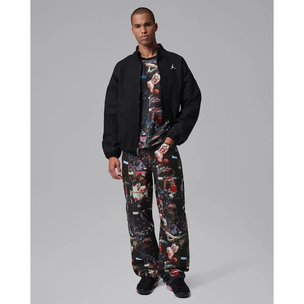 Nike Jordan Flight All Over Print Woven Pants Black Sail Men’s Sz 32 IQ5238-010